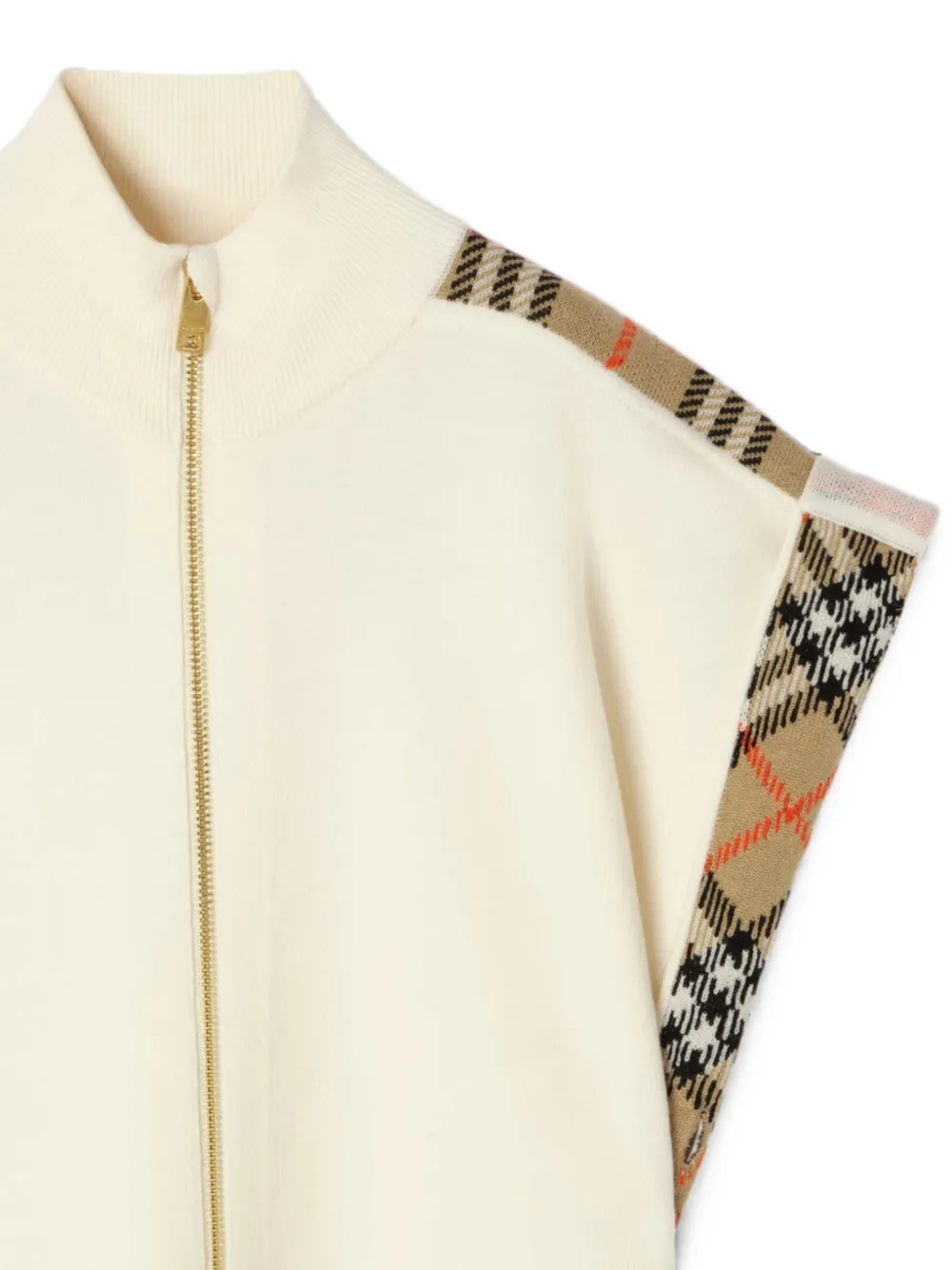 Burberry Kids Cape met rits en geruite afwerking Wit