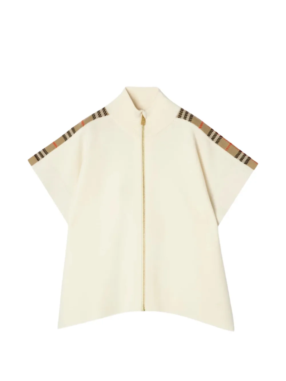 Burberry Kids Mantella con rifinitura a quadri - Bianco