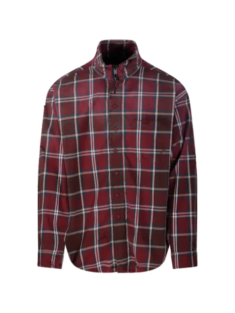Balenciaga zip-up tartan shirt
