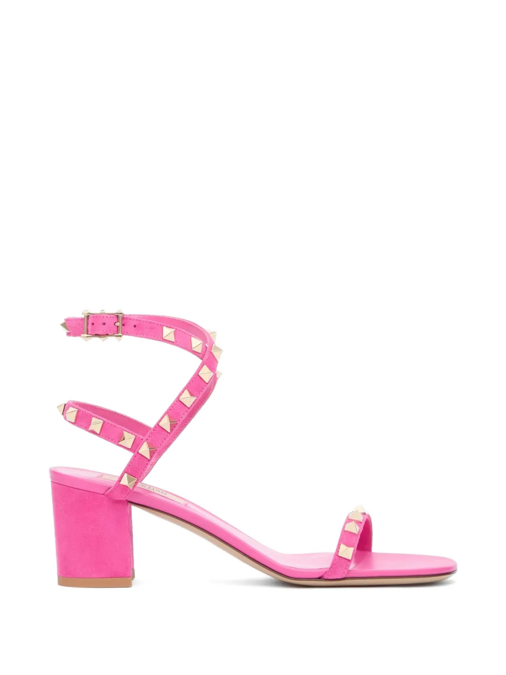 Valentino Garavani Rockstud suède sandalen met bandjes Roze
