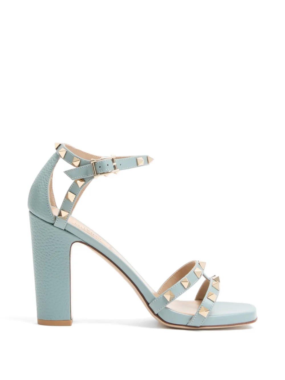 Valentino Garavani Rockstud Sandalen aus Kalbsleder mit Elchprägung 100mm - Blau