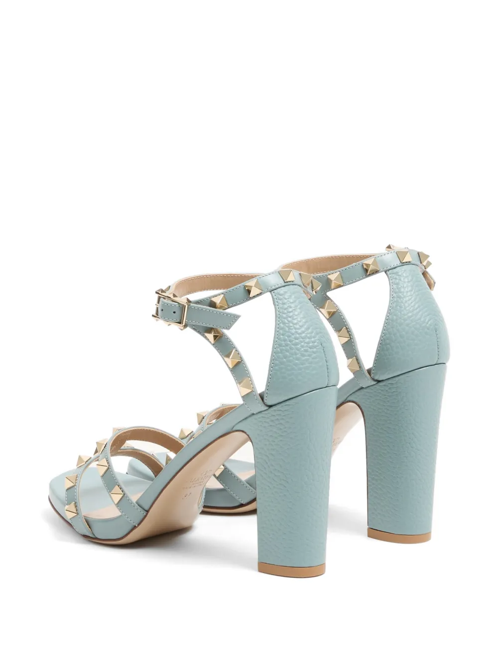 Valentino Garavani Rockstud sandalen van kalfsleer met elandprint Blauw
