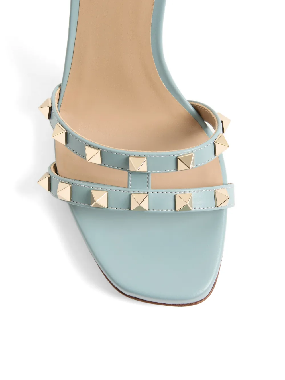 Valentino Garavani Rockstud sandalen van kalfsleer met elandprint Blauw