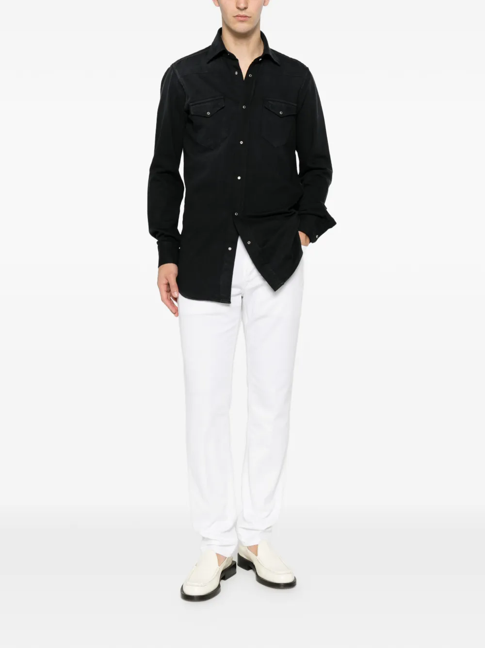 SARTORIO NAPOLI Buttoned Cotton Shirt | Black | FARFETCH