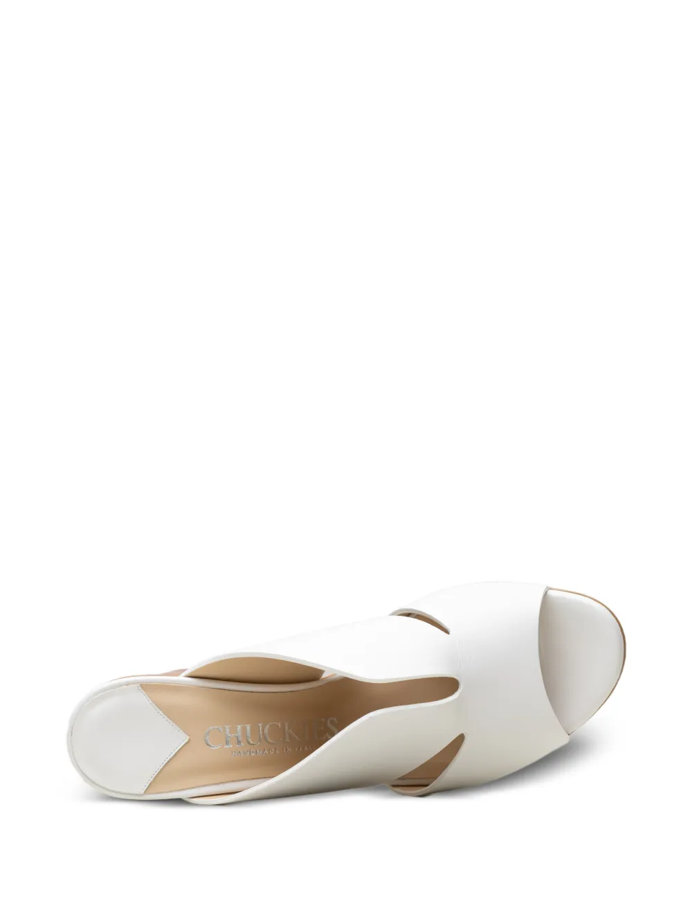 CHUCKIES cut-out block-heel sandals Wit