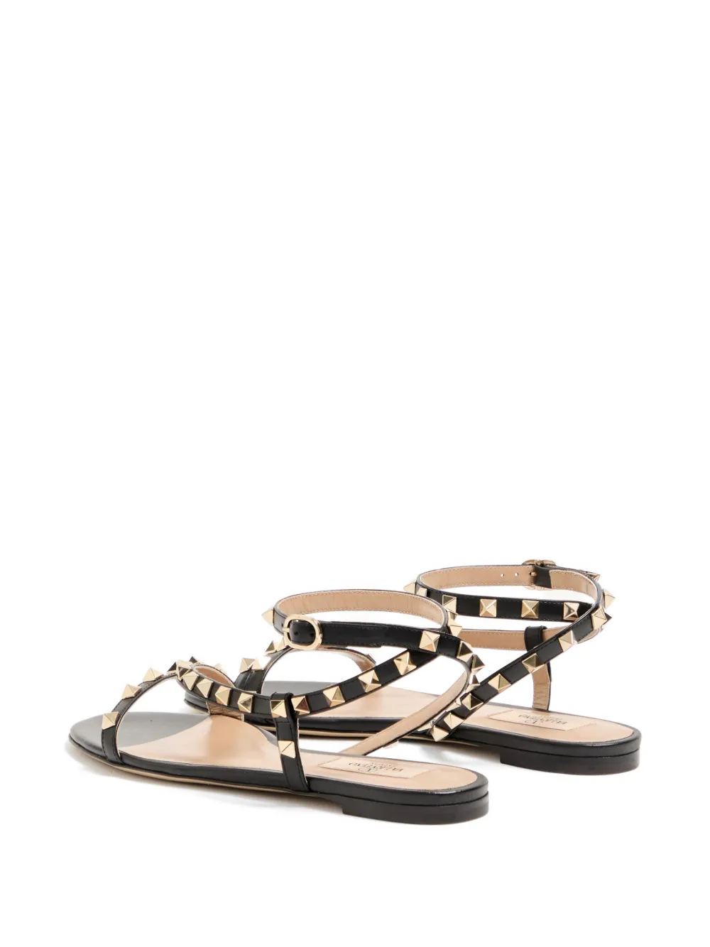 Valentino Garavani Rockstud kalfsleren sandalen Zwart