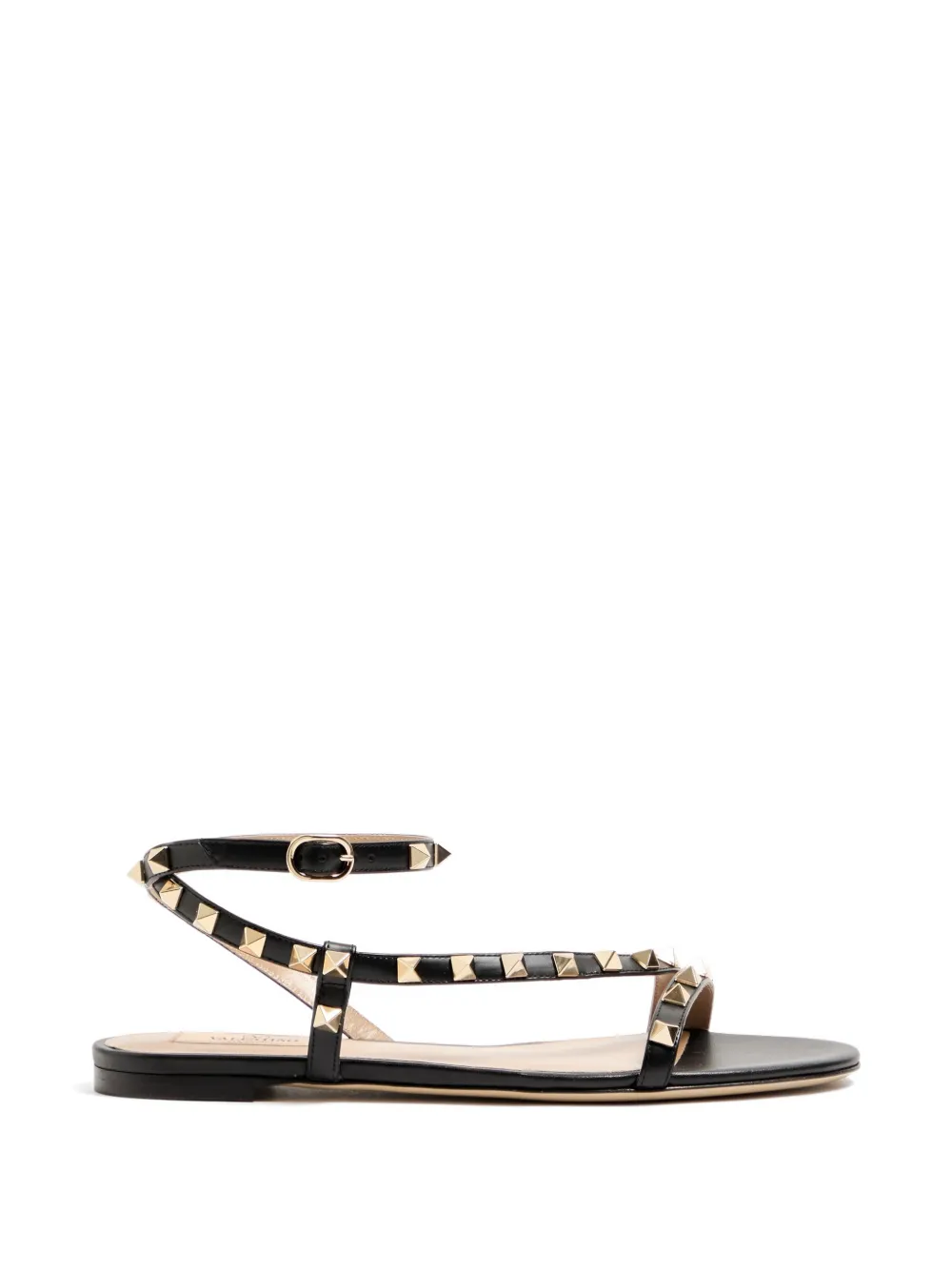 Valentino Garavani Rockstud kalfsleren sandalen Zwart