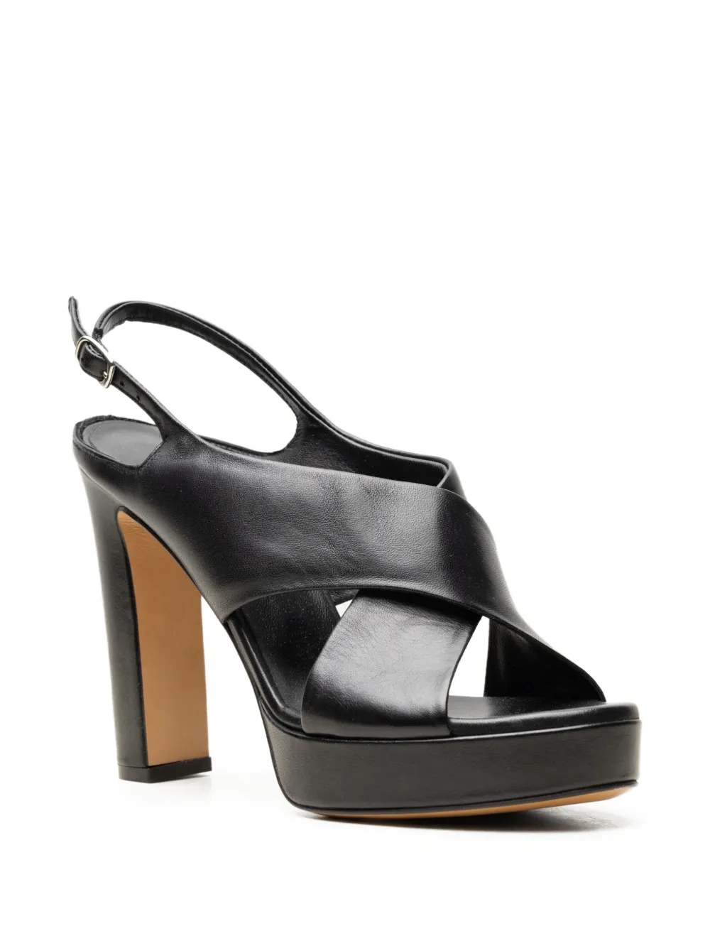 CHUCKIES crossover-strap platform sandals Zwart