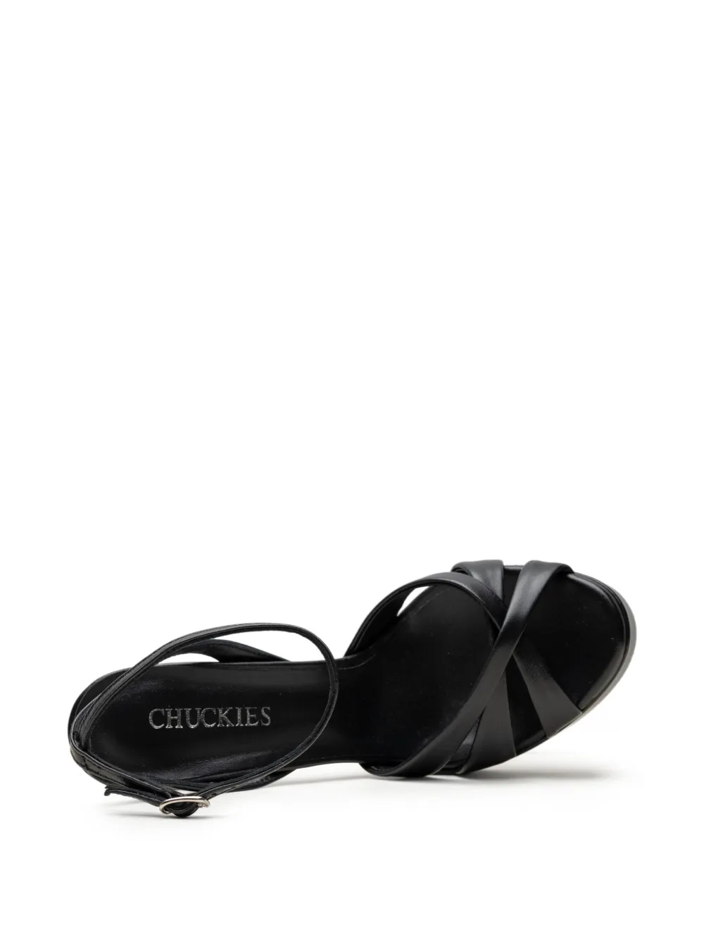 CHUCKIES crossover-strap platform sandals Zwart