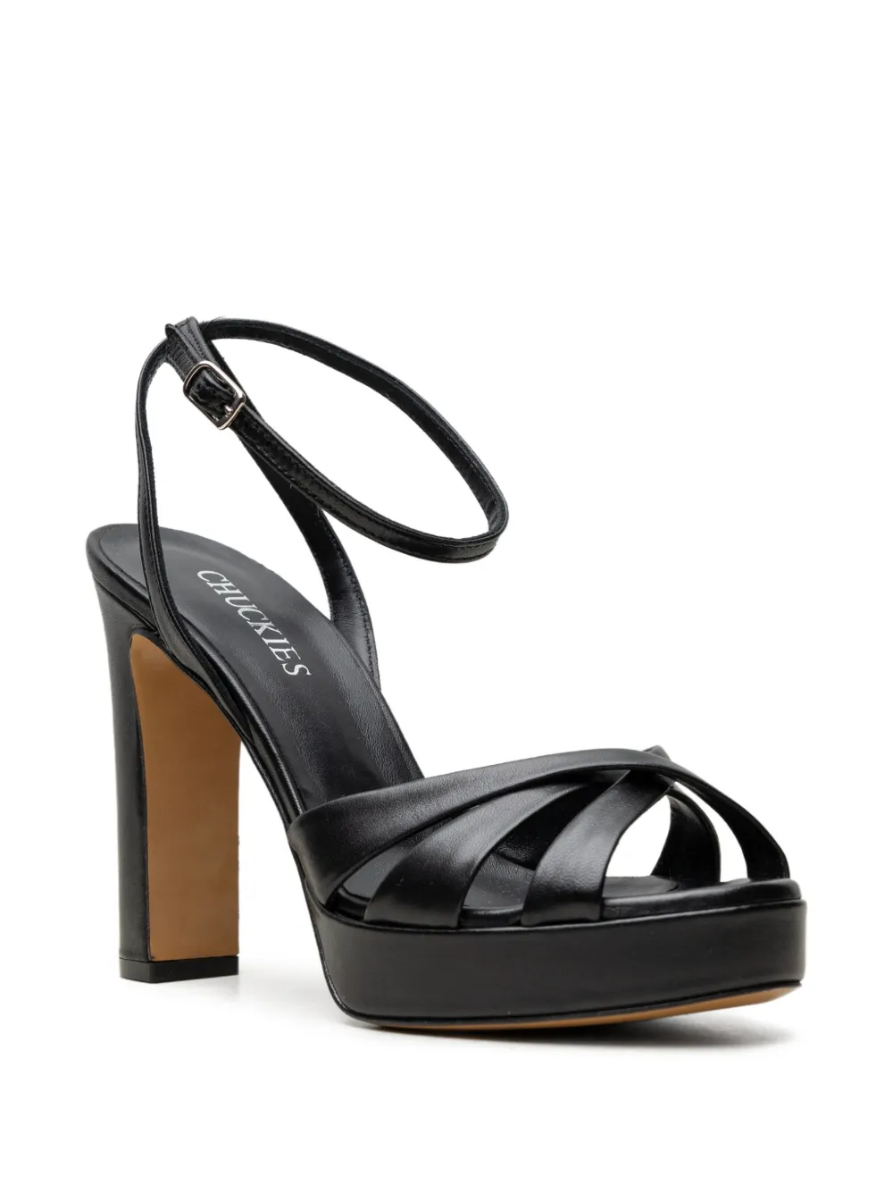 CHUCKIES crossover-strap platform sandals Zwart