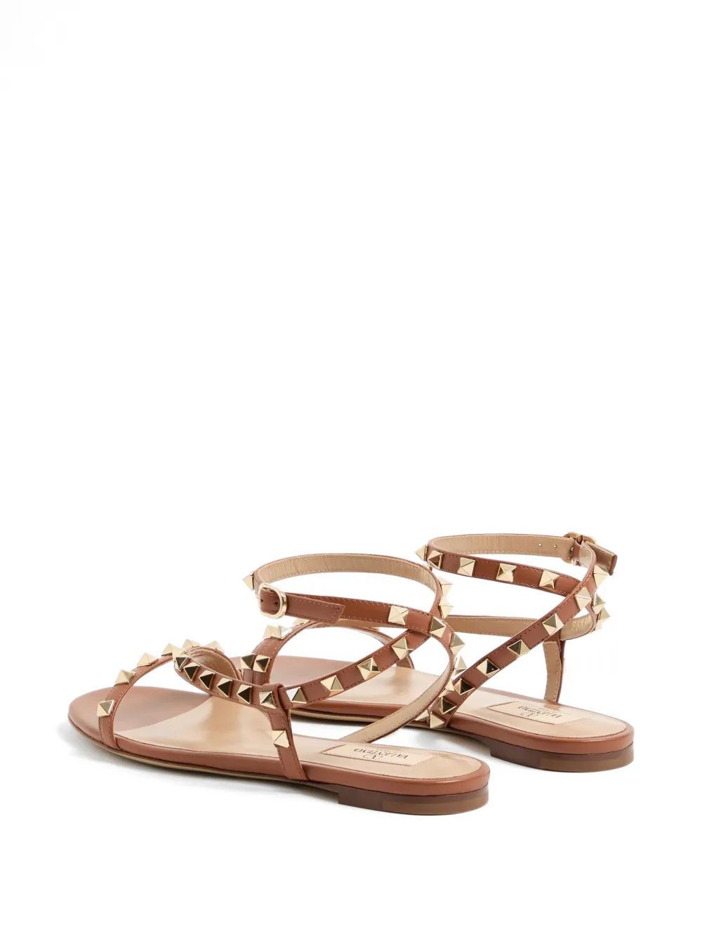 Valentino Garavani Rockstud leren sandalen Bruin