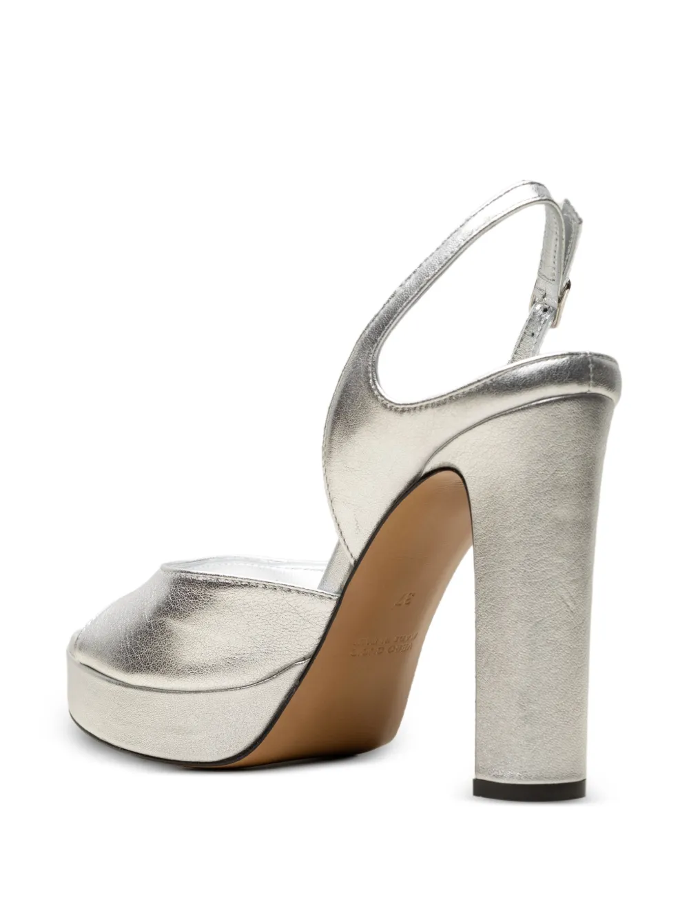 CHUCKIES metallic-finish platform sandals Zilver