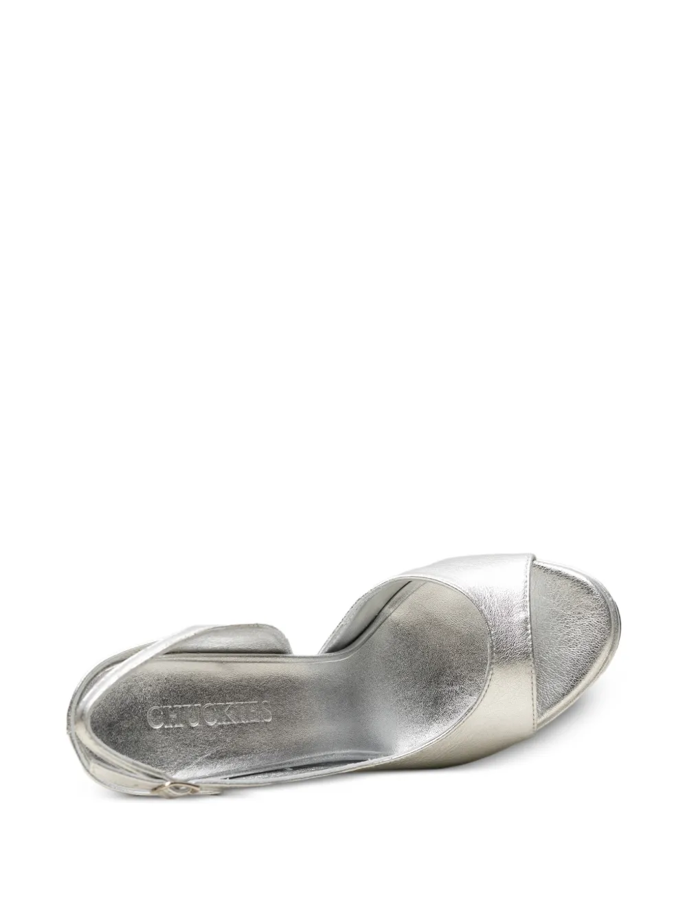 CHUCKIES metallic-finish platform sandals Zilver
