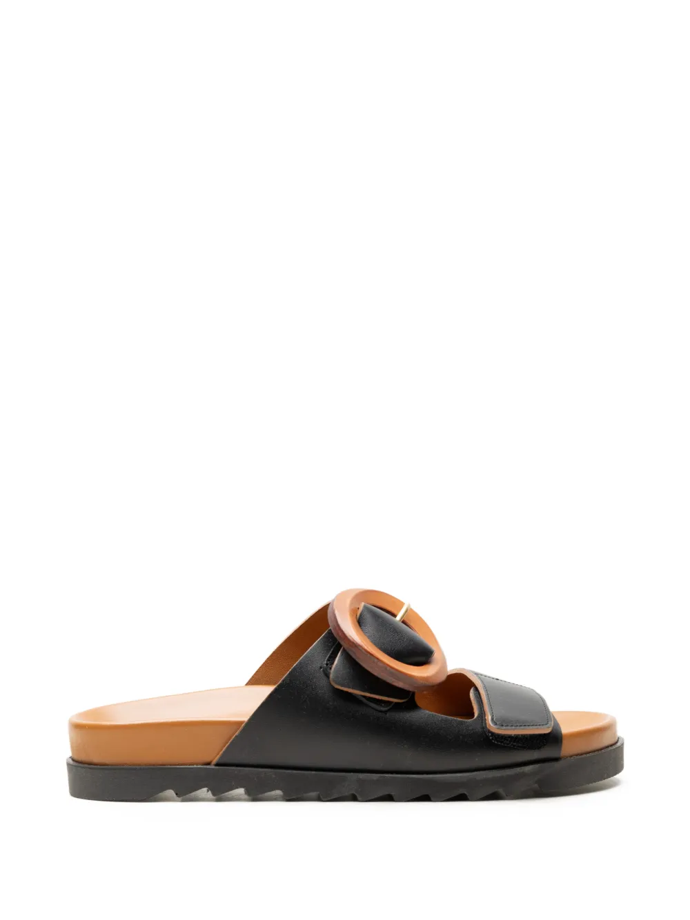 CHUCKIES buckle-detail touch-strap sandals Zwart