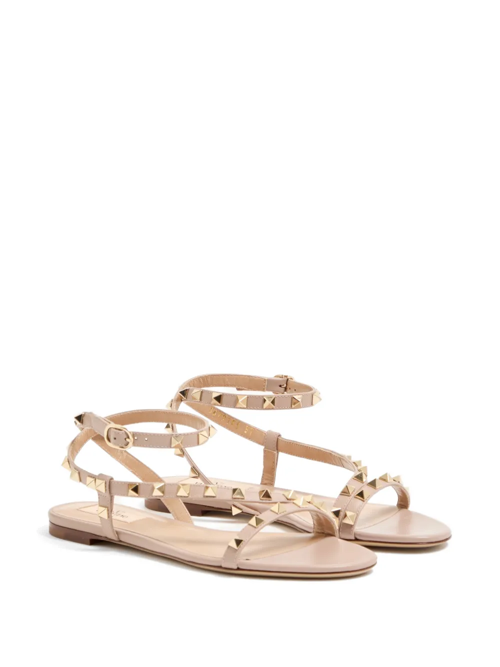 Valentino Garavani Rockstud kalfsleren sandalen Beige