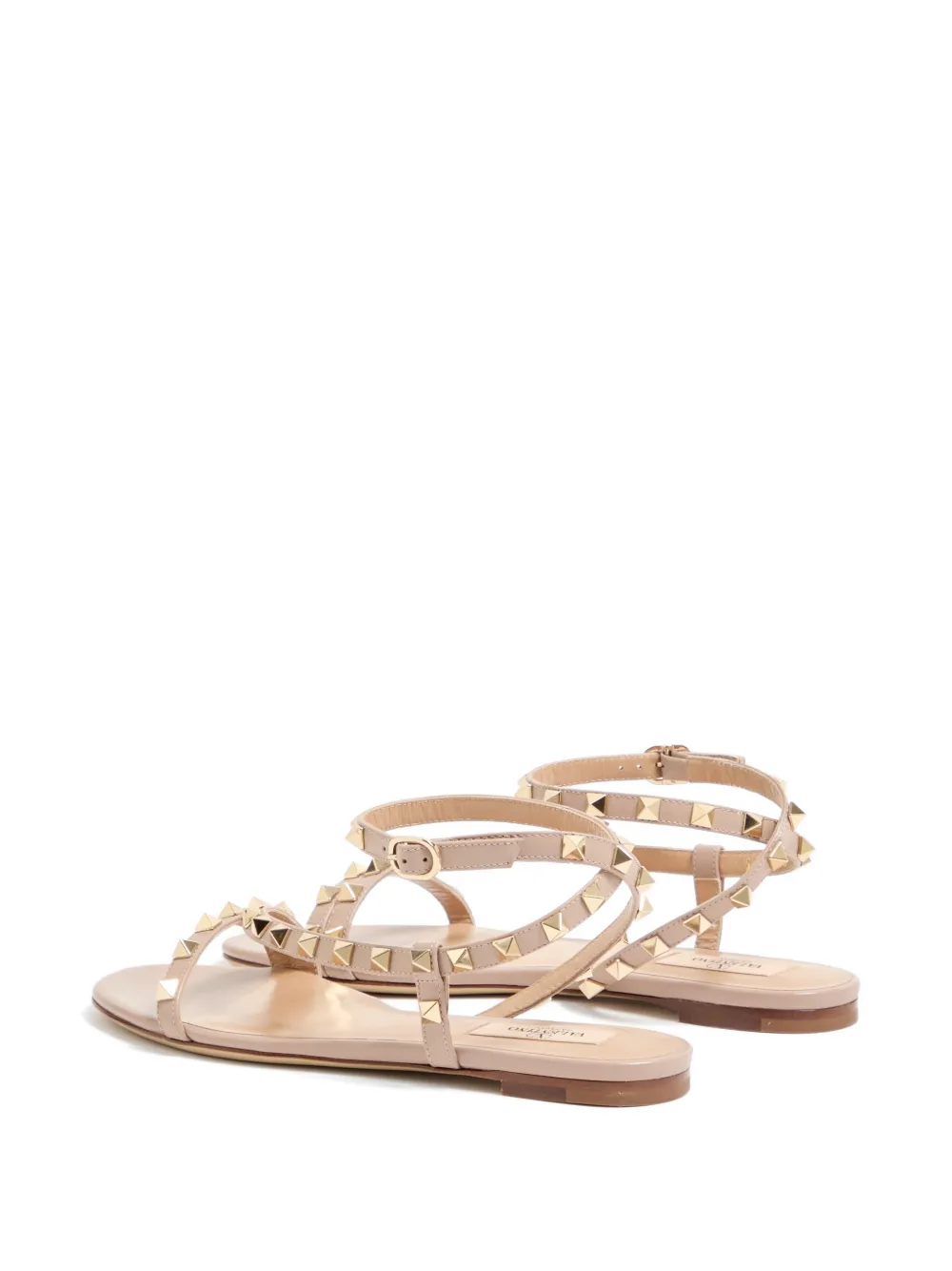 Valentino Garavani Rockstud kalfsleren sandalen Beige