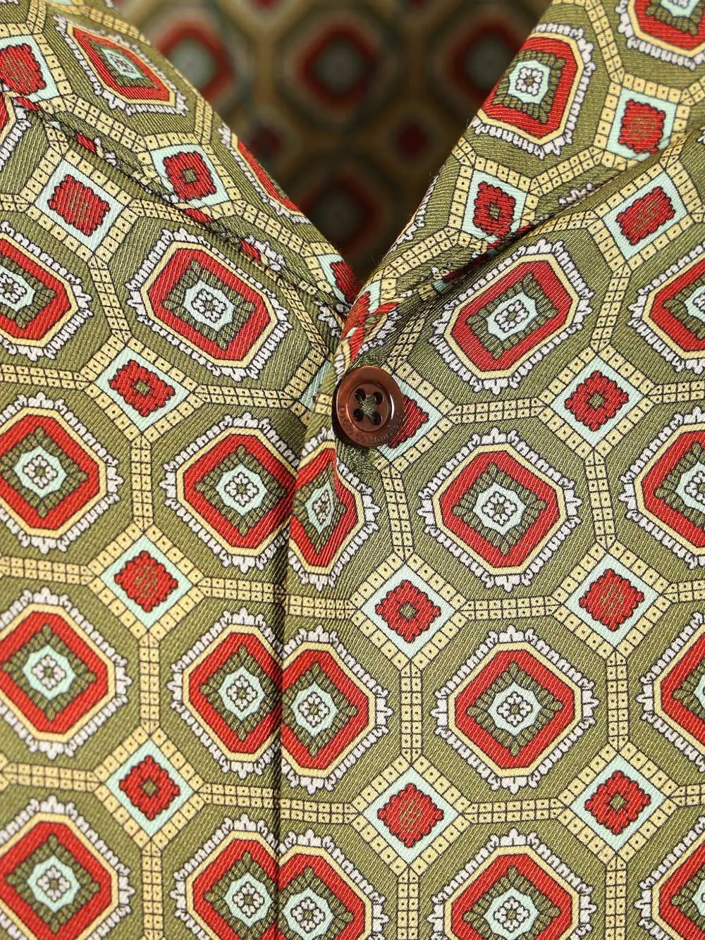 Drôle De Monsieur Geometrisch overhemd Groen