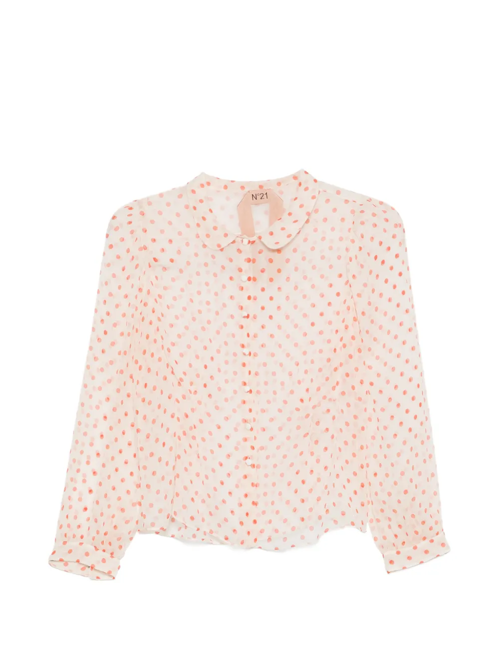 Nº21 polka-dot sheer top - Nude