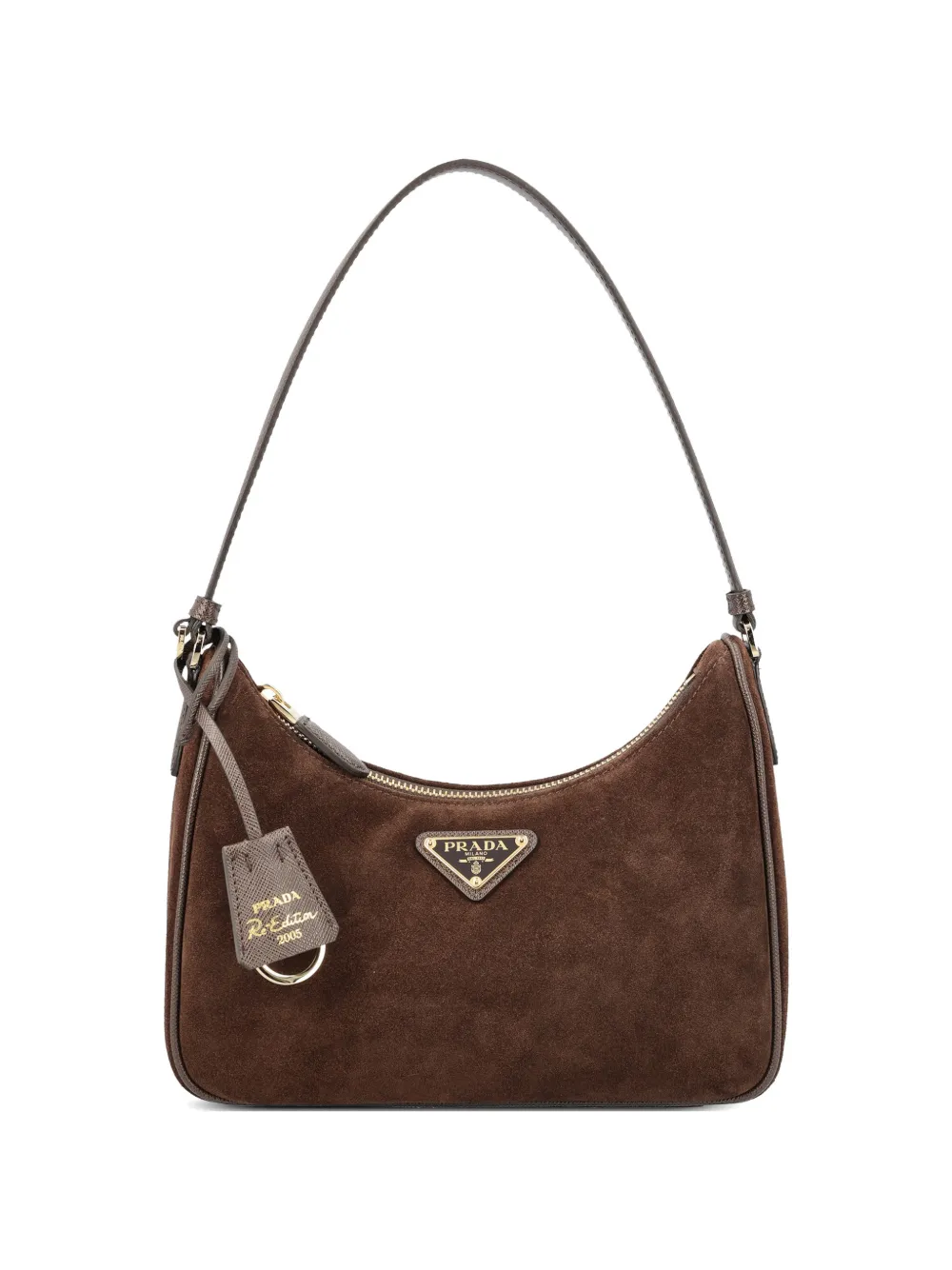 Prada Re-Edition 2005 suede shoulder bag - Marrone