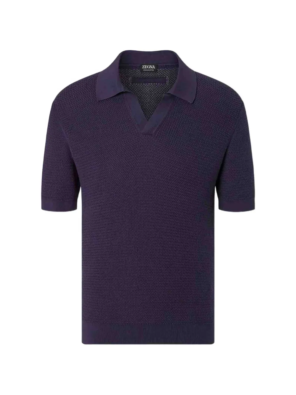 Zegna waffle-knit V-neck T-shirt - Viola