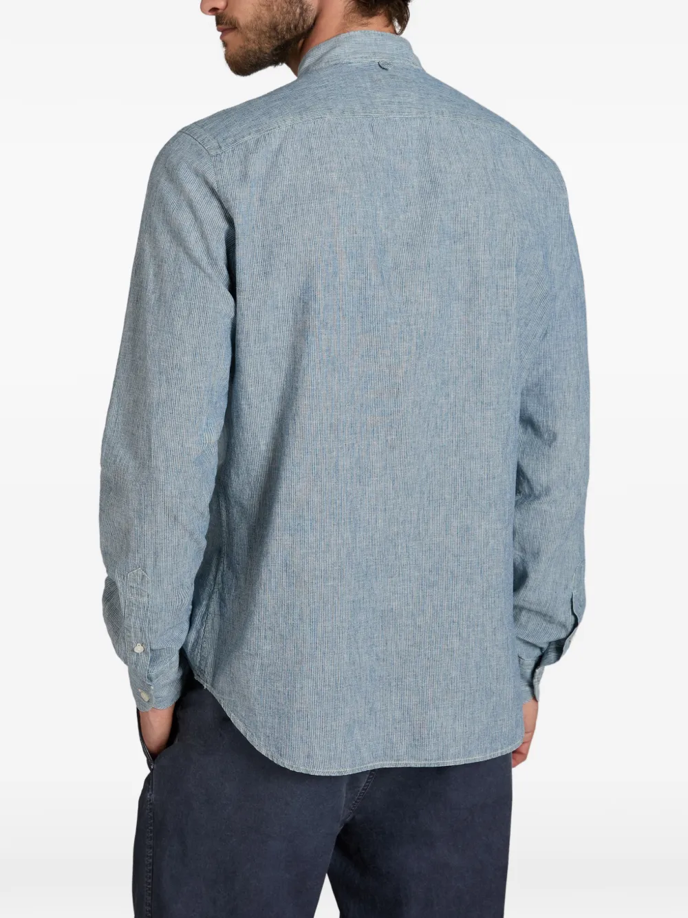slowear Overhemd met bandkraag Blauw