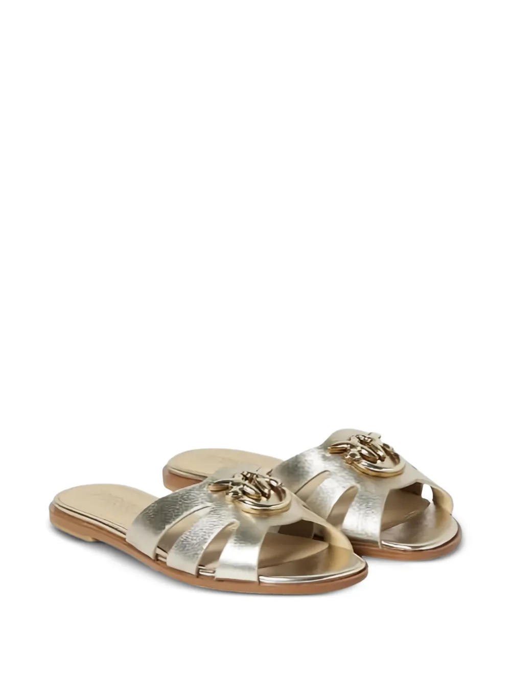 PINKO Milly platte leren sandalen Goud