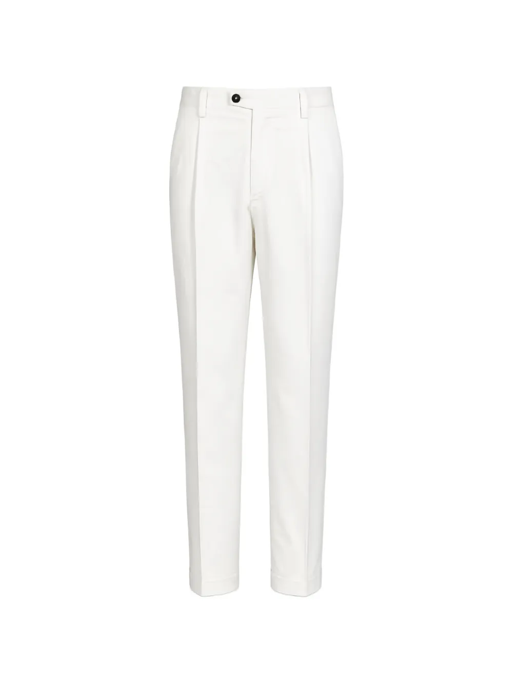 Devore Pleated Turn-up Trousers In White