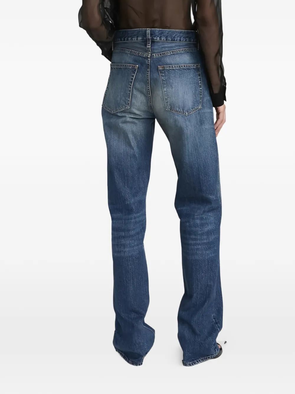 FRAME Straight jeans met vervaagd effect Blauw