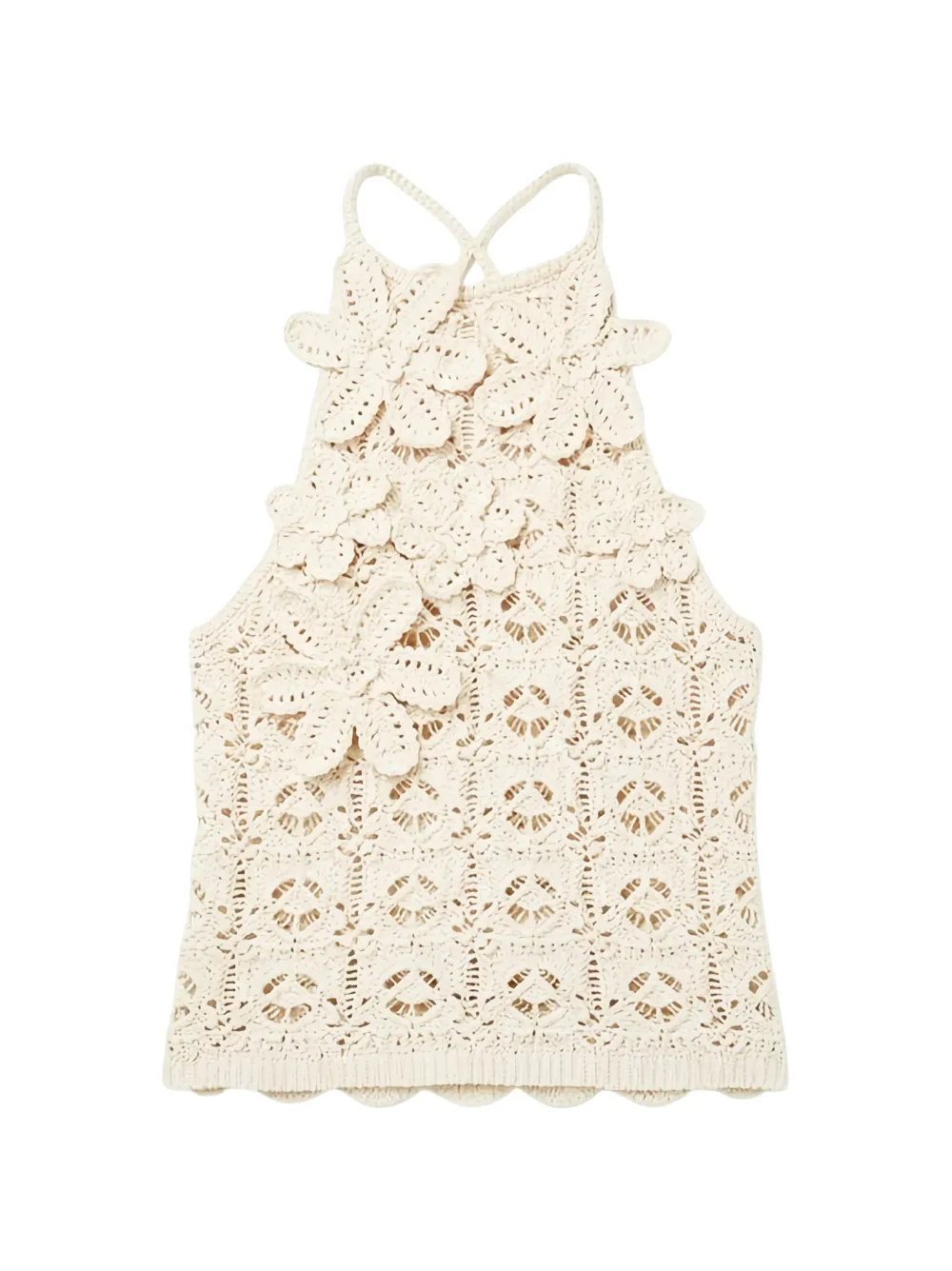 PINKO Crochet-effect top - Nude