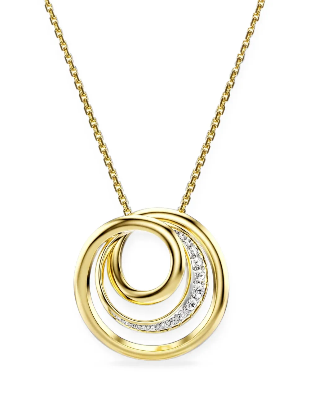 Swarovski Hyperbola circle-pendant necklace - Gold