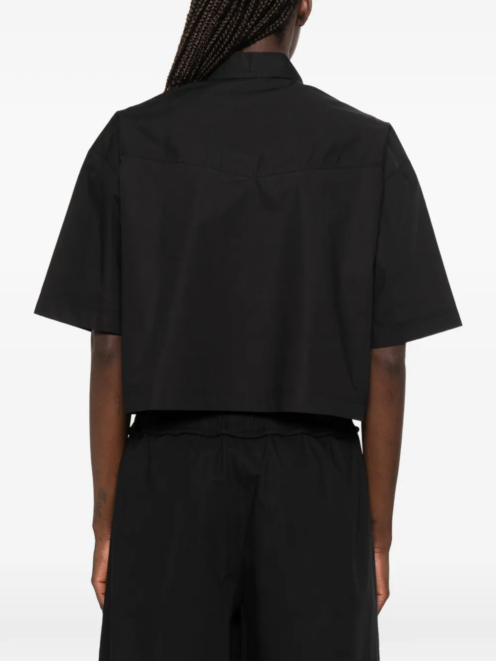 PINKO Cropped blouse met metallic details Zwart