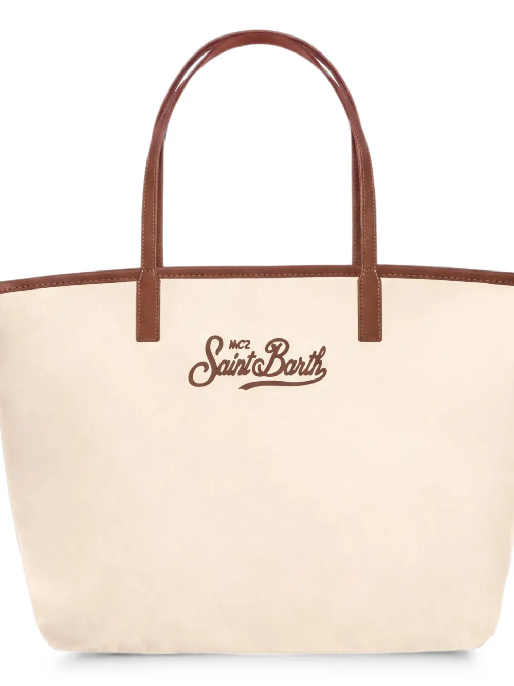 MC2 Saint Barth Saint Barth shopper met geborduurd logo Beige