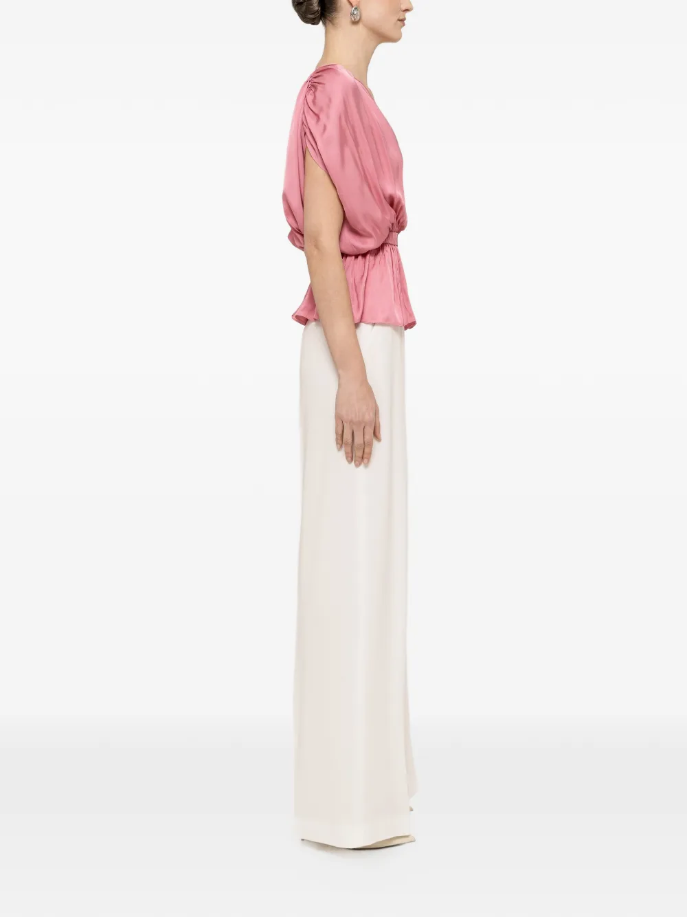 NISSA Viscose top met ceintuur Roze