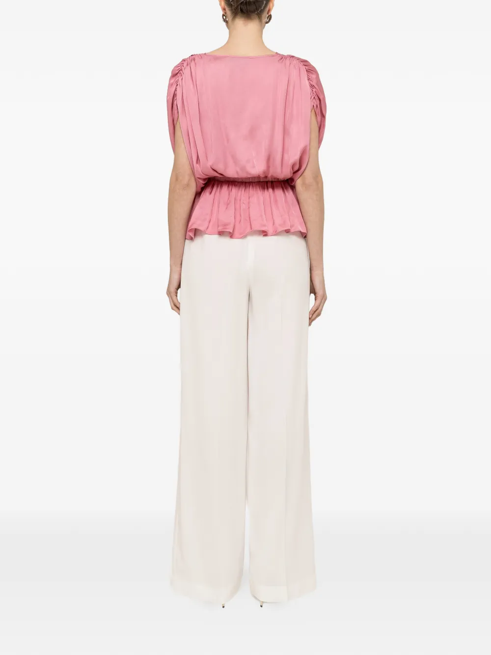 NISSA Viscose top met ceintuur Roze