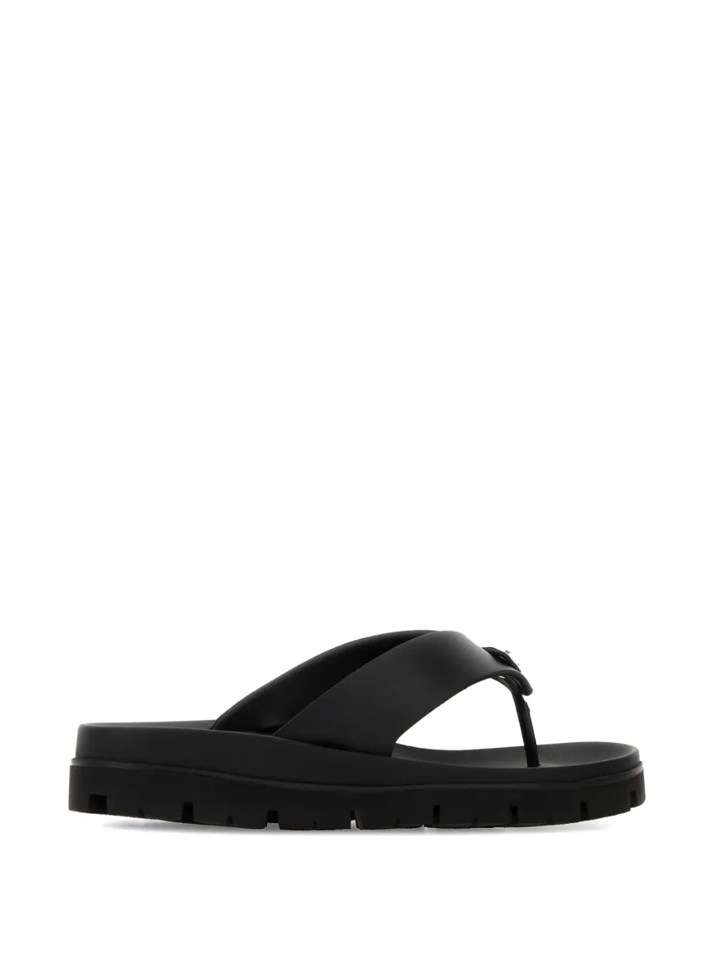 Prada triangle-logo flip flops Zwart