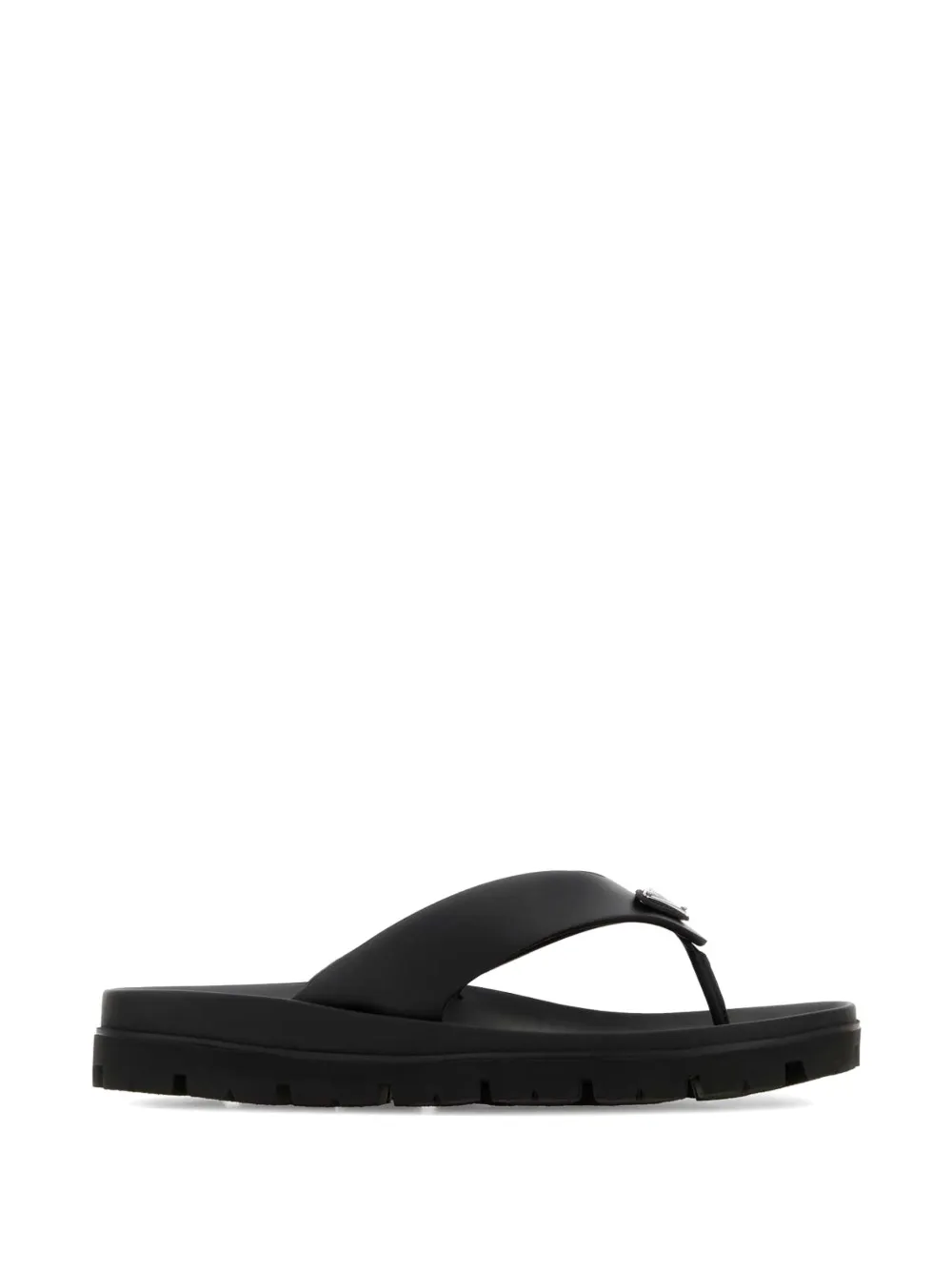 Prada triangle-logo flip flops - Schwarz