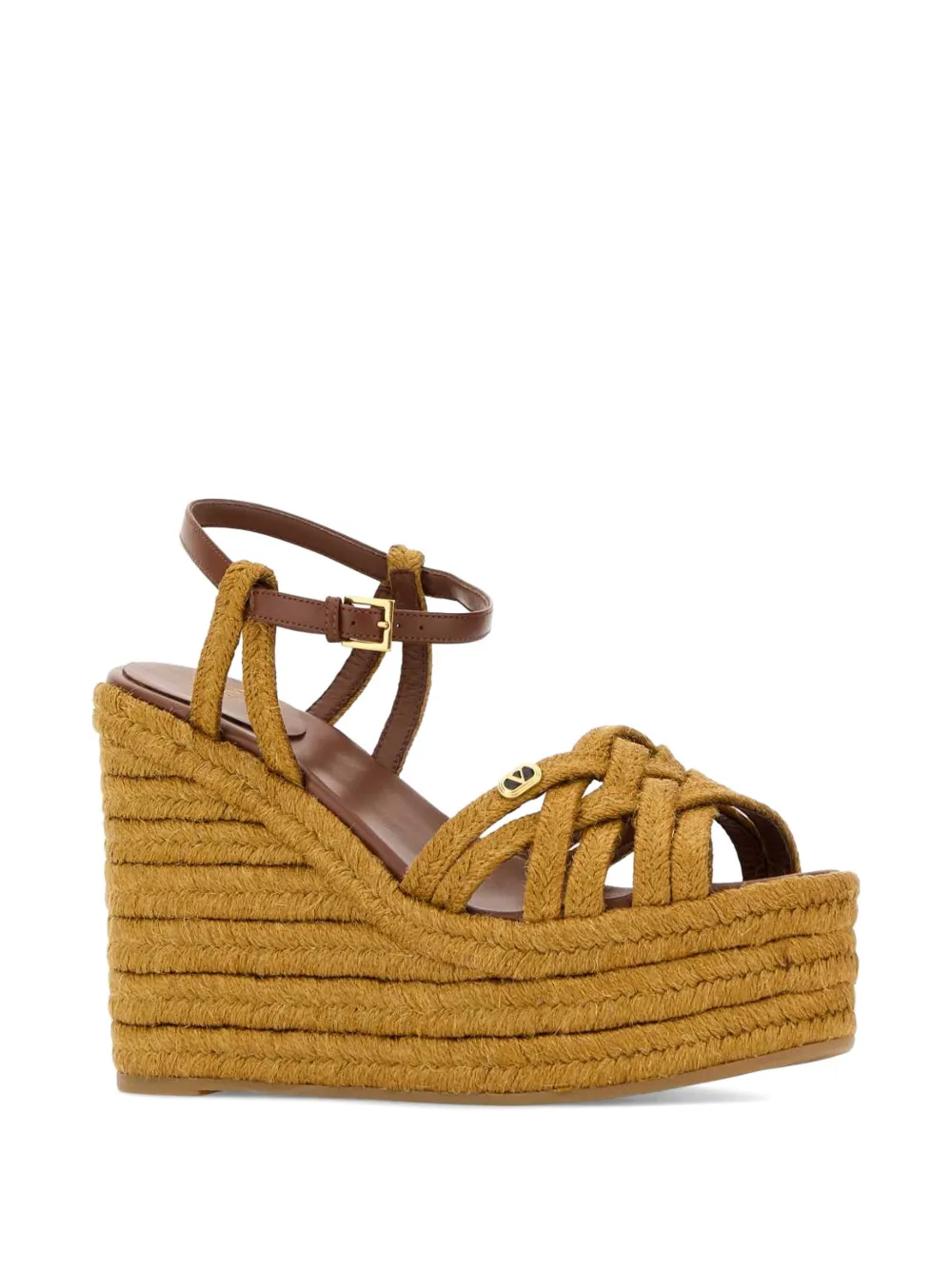 Valentino Garavani woven wedge espadrilles Bruin