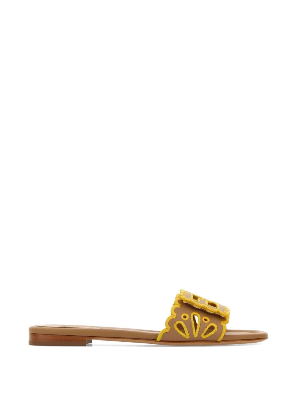 FENDI Baguette leather sandals - Toni neutri