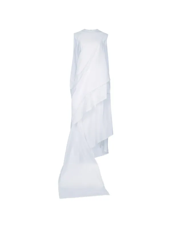 Jacquemus Ruffled Asymmetric Dress | White