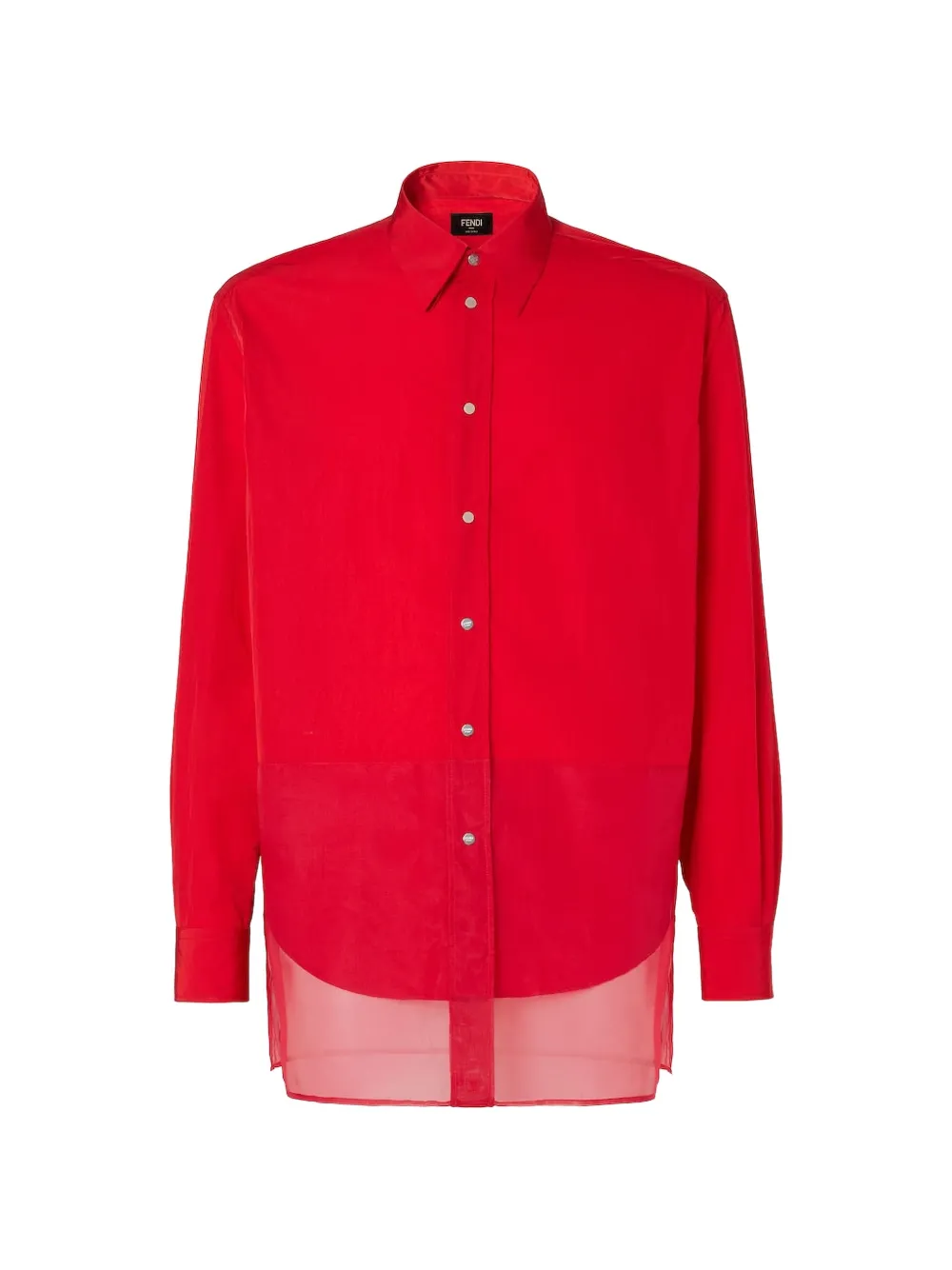 FENDI Fluid Organza plain shirt - Red