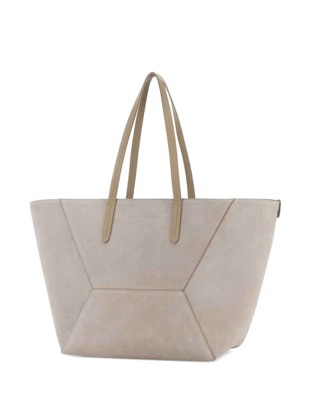 Brunello Cucinelli Shopper met vlakken Beige