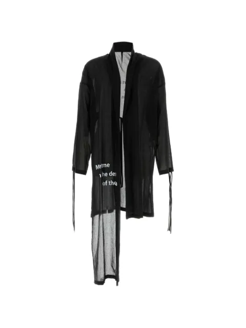 Yohji Yamamoto tie-detail coat