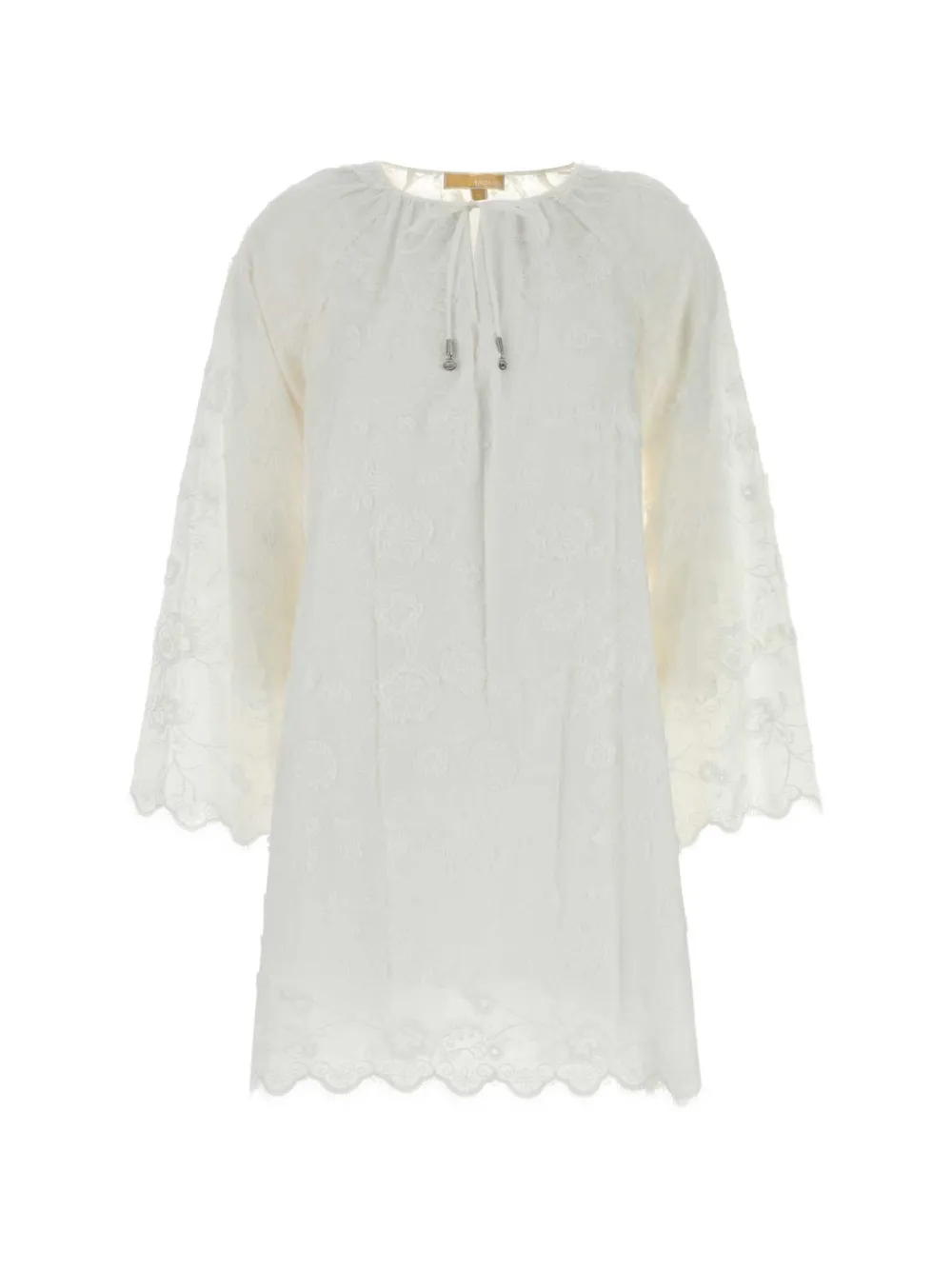 Michael Michael Kors embroidered lace-trimmed mini dress - Bianco