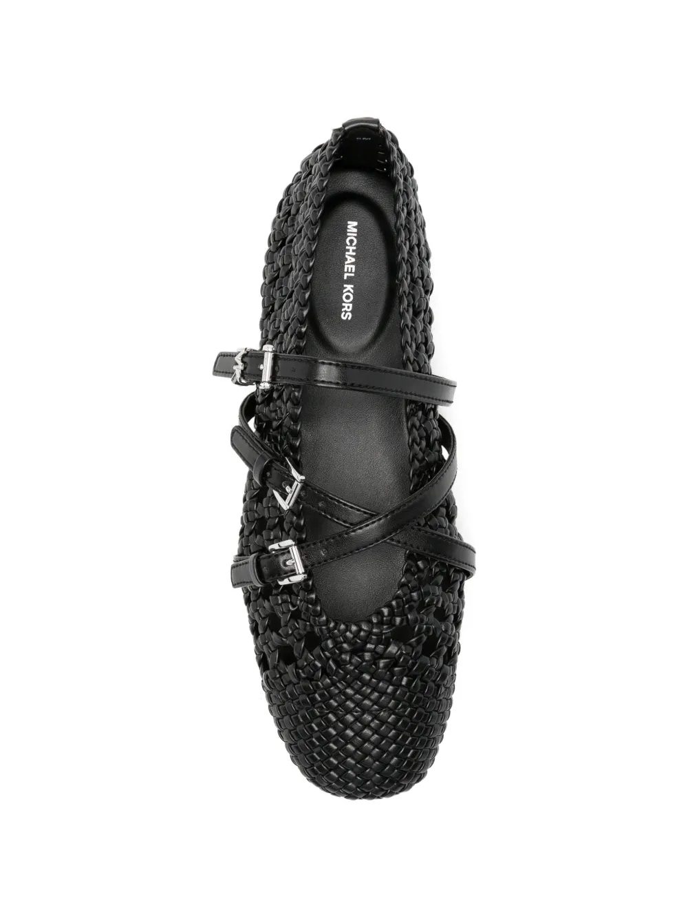 Michael Kors Indy buckle-strap ballet flats Zwart