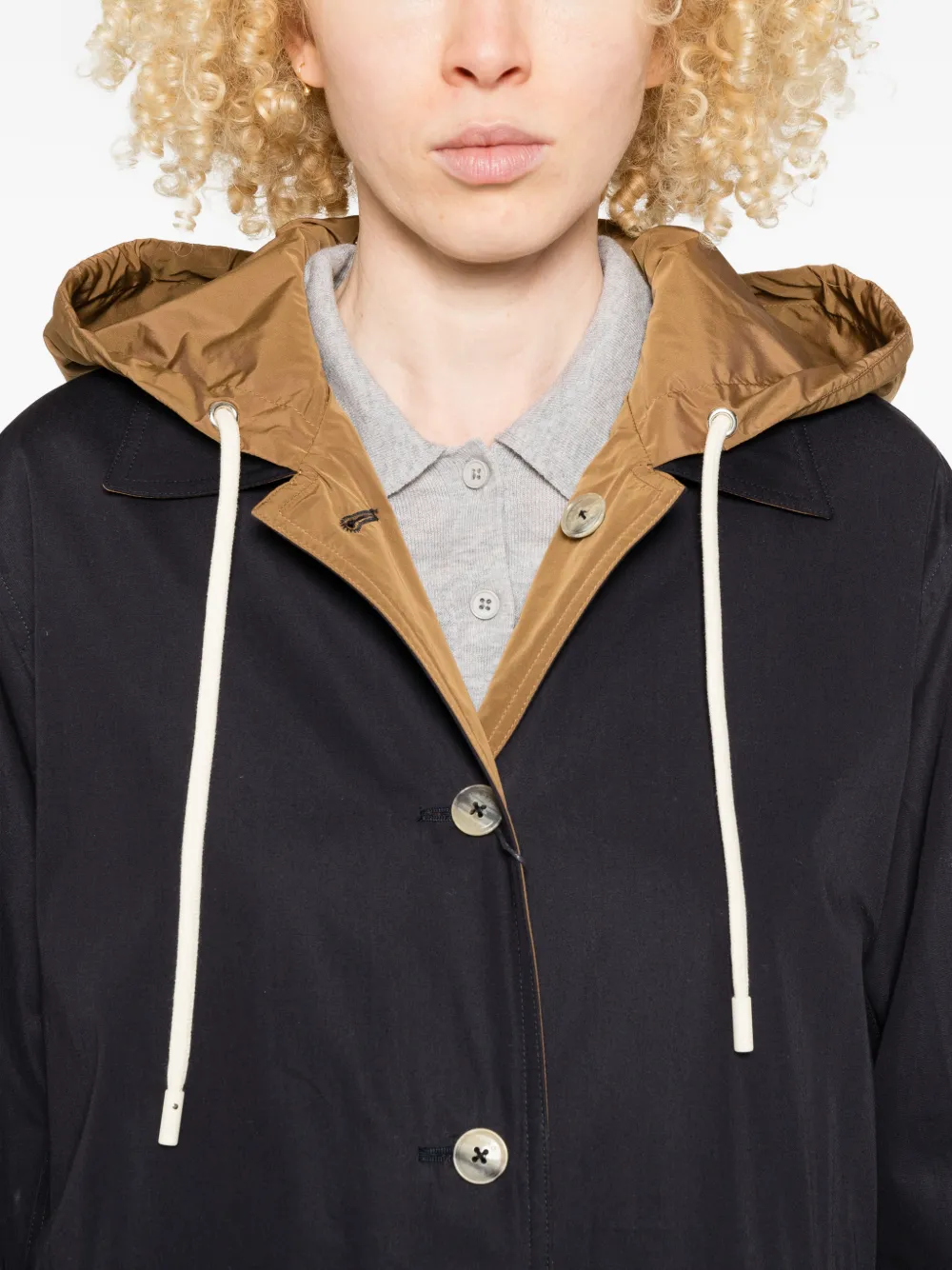 Herno Mantel met knopen Blauw