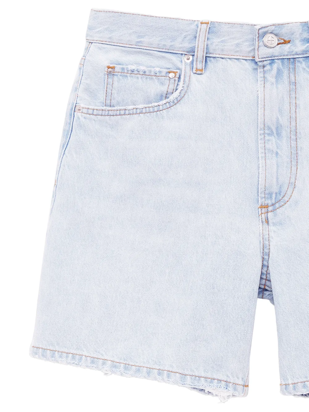 ANINE BING Delaney denim shorts met franje Blauw