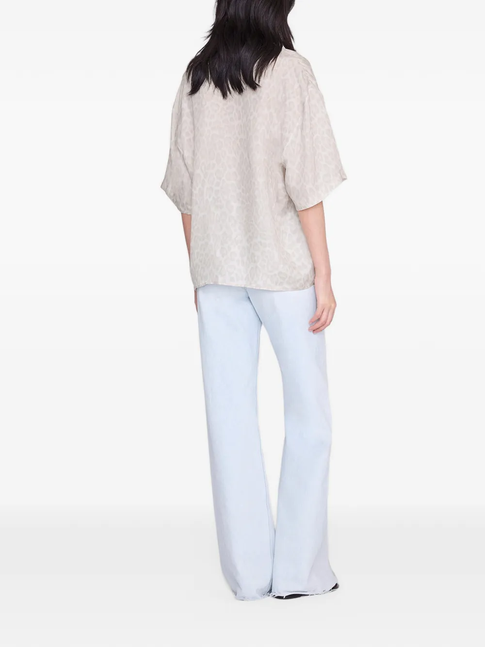 ANINE BING Coco blouse met luipaardprint Beige
