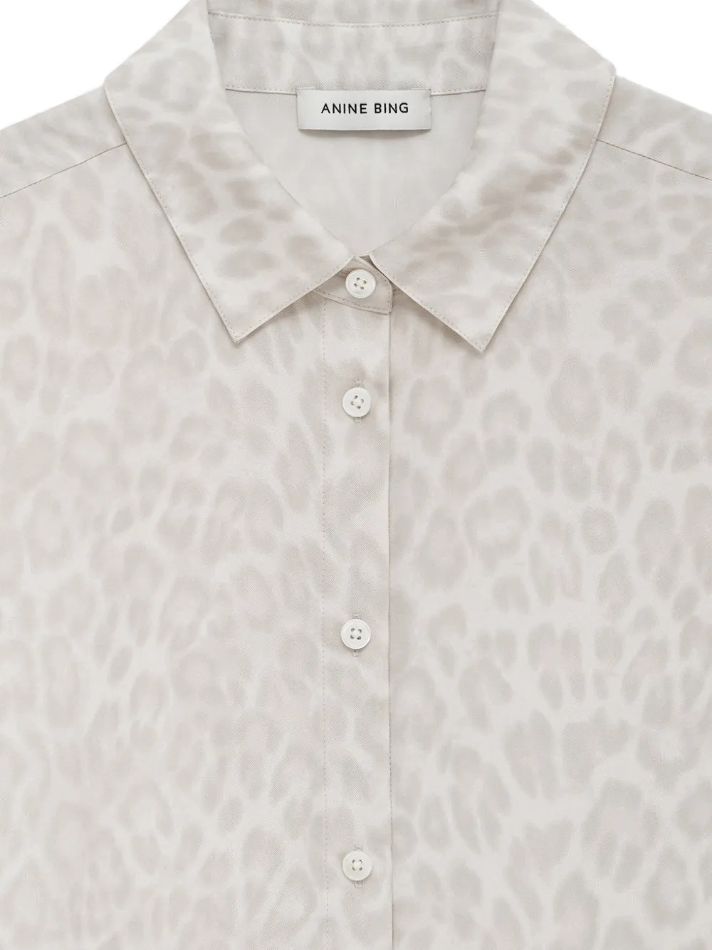 ANINE BING Coco blouse met luipaardprint Beige