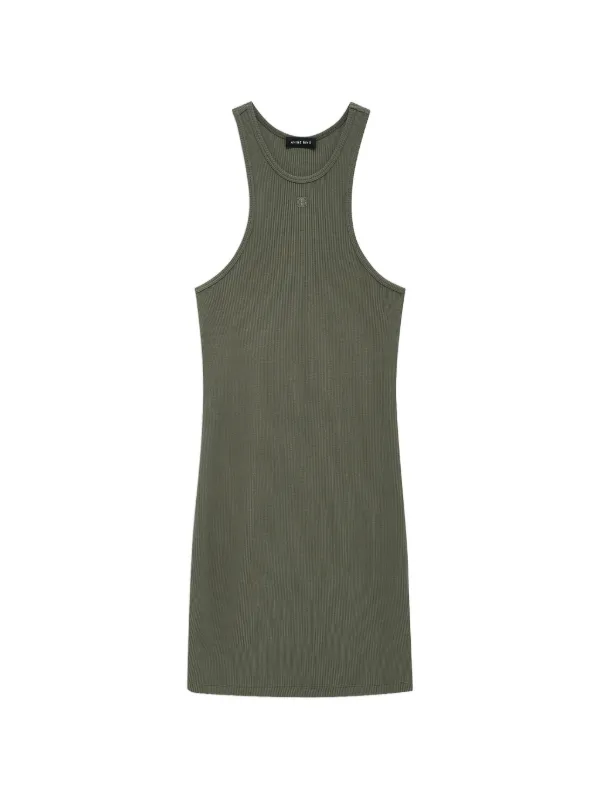 anine bing green dress Cole logo-embroidered Mini | Made