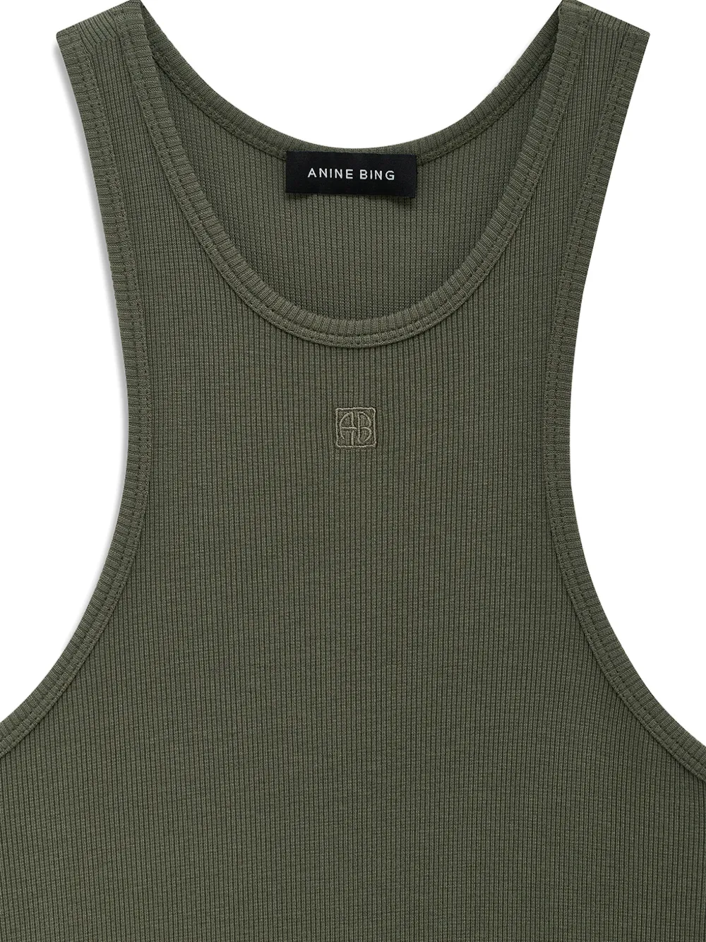 ANINE BING Cole mini-jurk met geborduurd logo Groen